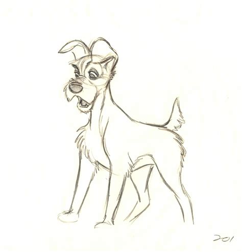 Tramp Lady And The Tramp 1955 Original Drawing