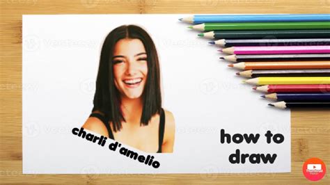 Drawing Charli Damelio Tik Tok Star How To Draw Charli Damelio