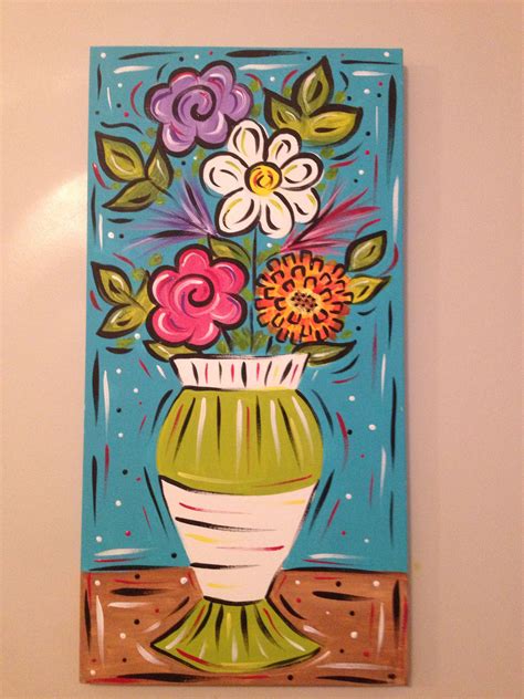 X Vase Of Flowers Jessica Byrd Acrylic Painting Flowers Simple
