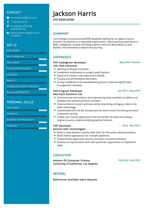 How to write a cv for jobs abroad? PHP Developer Resume Sample & Writing Tips 2020 - ResumeKraft