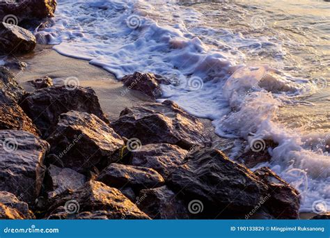 Wave Of Sea Hitting The Rocks Stock Image Image Of Ocean Beach