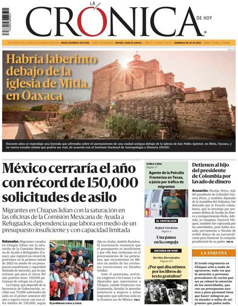 Periódico La Crónica De Hoy México Periódicos De México Toda La