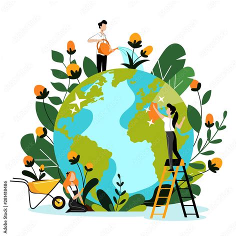 Environment Ecology Nature Protection Concept People Take Care Of