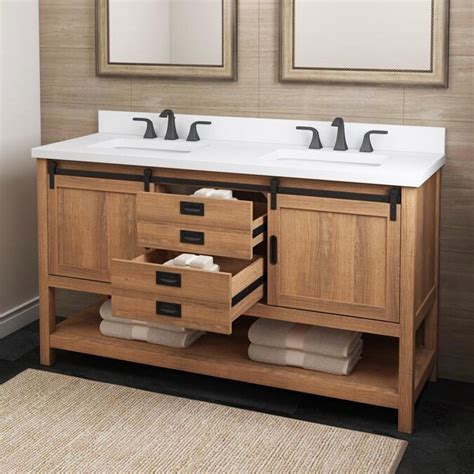 Style Selections 60 In Brown Undermount Double Sink Bathroom Vanity