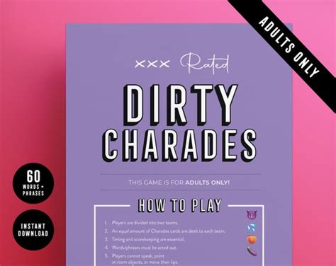 Adults Only Dirty Charades Bachelorette Party Charades Etsy