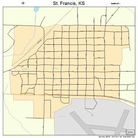 St Francis Kansas Street Map 2062175