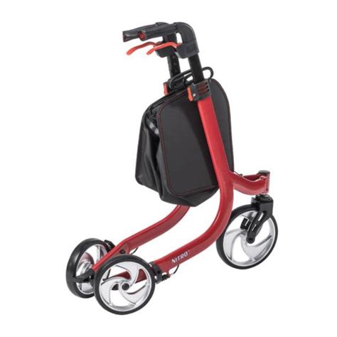 Drive Medical Nitro 3 Wheel Folding Rollator Euro Style Walker