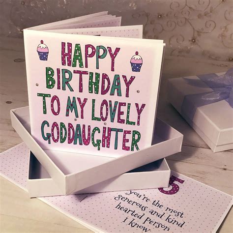 Now that you have these fantastic birthday wishes for goddaughter, you can send a beautiful greeting card to that special person on her anniversary day. Personalised Goddaughter Birthday Book Card By Claire Sowden Design | notonthehighstreet.com