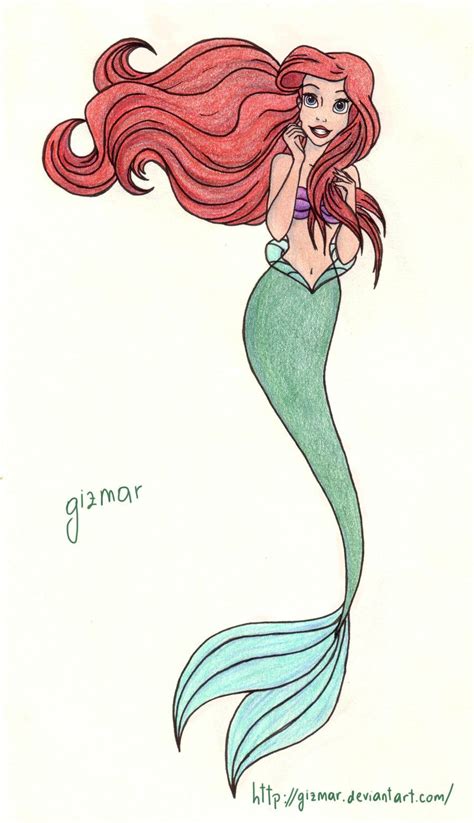 View 17 Disney Princess Ariel Drawing With Colour Pointiconicbox