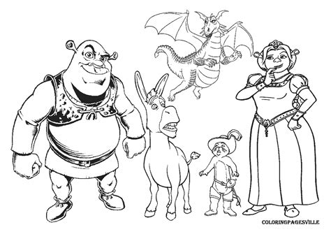 Maestra De Infantil Shrek Y Fiona Dibujos Para Colorear