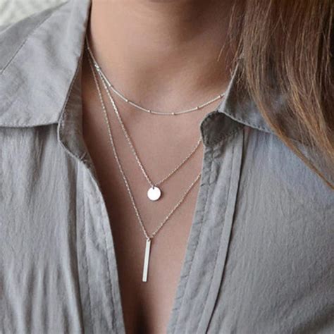 Stack Necklaces For Women Silver Gold Layered Necklace Multi Etsy