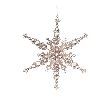 12 Luxury Lodge Champagne Glittered Snowflake Christmas Ornament