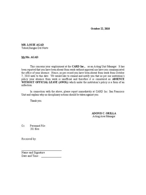 We did not find results for: AWOL Letter