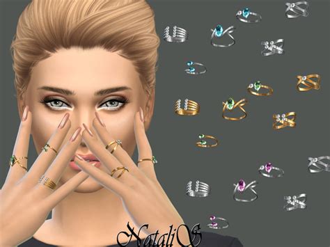 Multi Stone Rings By Natalis At Tsr Sims 4 Updates