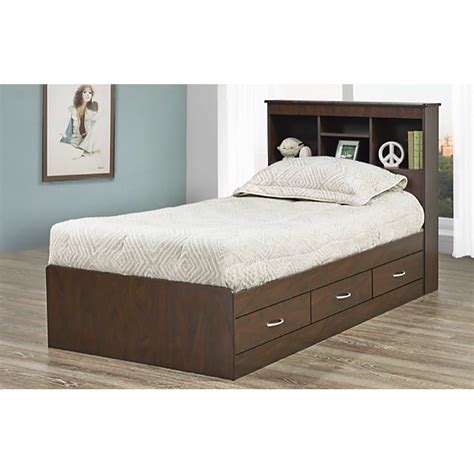 Queen Bed With 12 Drawers And Bookcase Hanaposy