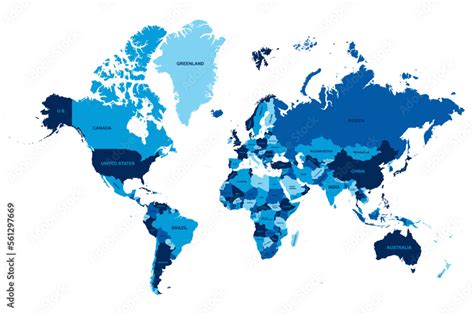World Vector Map Political World Map Design Isolated World Map