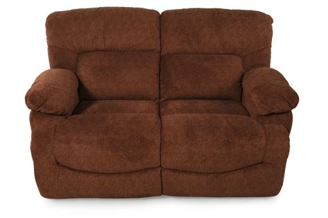 Reclining Contemporary 65 Loveseat In Caramel Mathis Brothers Furniture