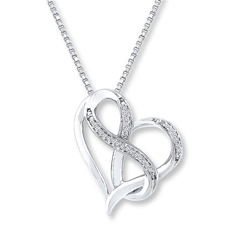 Heart And Infinity Necklace 120 Ct Tw Diamonds Sterling Silver Kay