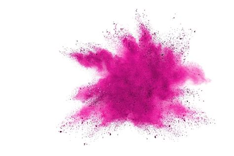 Premium Photo Freeze Motion Of Pink Powder Explosions Isolated On