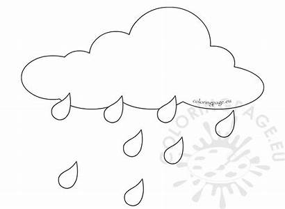 Rain Cloud Weather Symbol Drawn Coloring