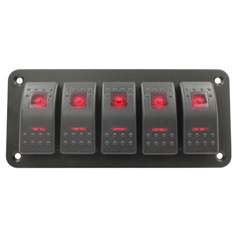 5 Gang Rocker Switch Panel Red Switch Boss