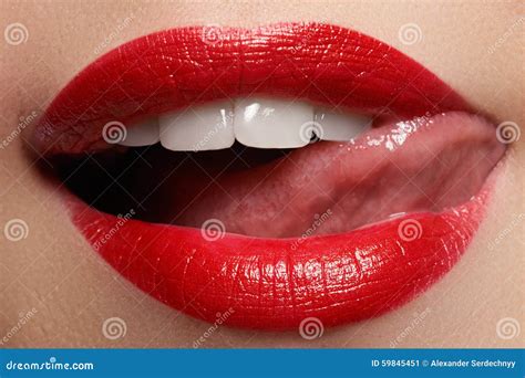 Sexy Lips Beauty Red Lips Beautiful Make Up Closeup Sensual Mouth