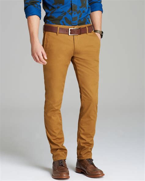 Marc By Marc Jacobs Camden Cotton Cuffed Pants In Brown For Men Bronze