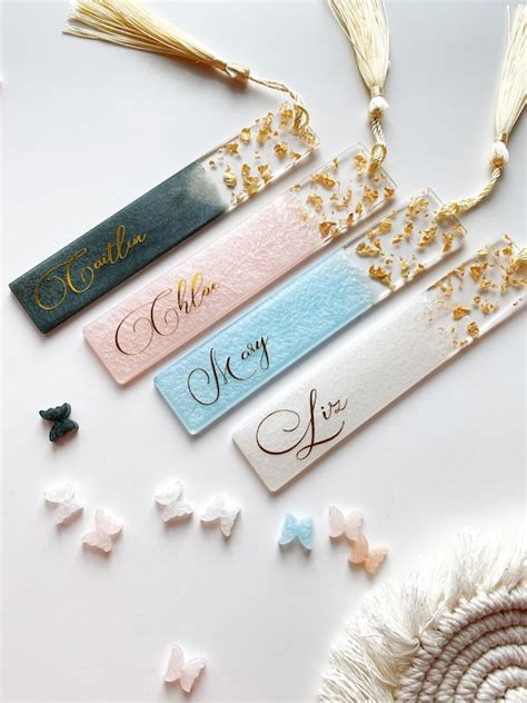 Personalized Resin Bookmark Etsy