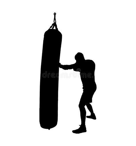 Boxer Hitting A Bag Isolated On White Background Stock Vector