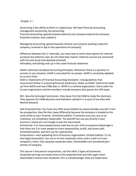 Accounting 101 unlocked - Chapter 1— Accounting is the ability to think