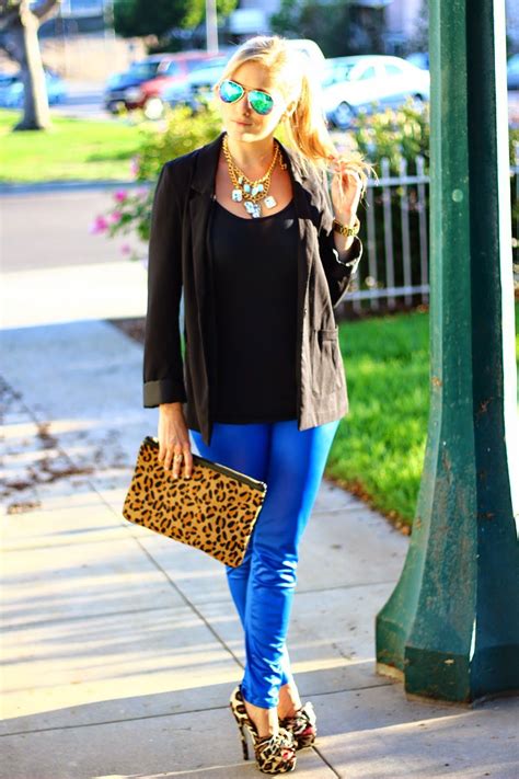 Royal Blue And Leopard She Said He Said Outfits With Leggings