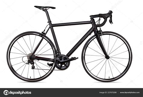 Black Racing Sport Road Bike Bicycle Racer Isolated White Background