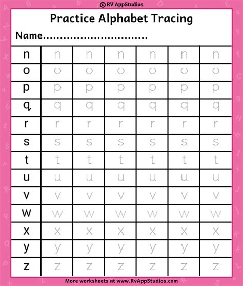 Alphabet Tracing Worksheets A Z Free Printable 2