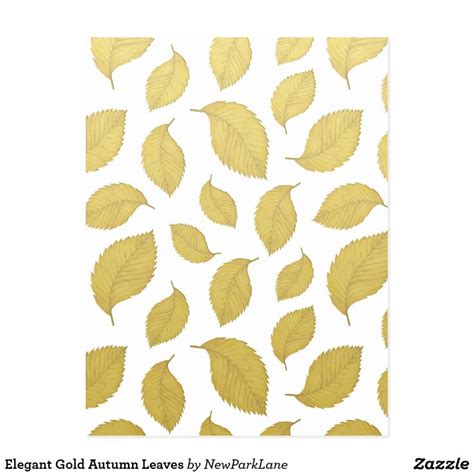 Elegant Gold Autumn Leaves Postcard Zazzle Autumn Leaves Art Leaf