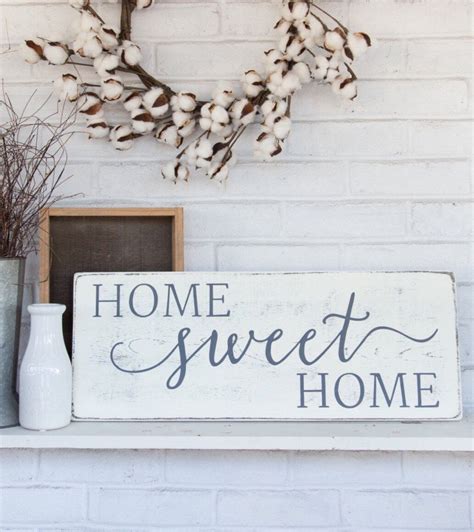Diy dollar tree home decor | decorating ideas on a budget! Home sweet home sign | wood framed sign | home wall decor ...