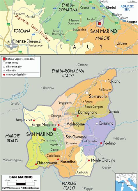 San Marino Mapas Geográficos De San Marino