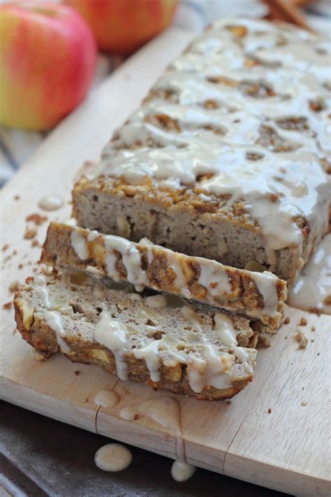 Bursting with chunks of apple and lots of sweet spices in every bite! Paleo Apple Bread with Caramel Maple Glaze