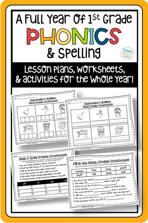 First Grade Phonics And Spelling Full Year Bundle No Prep Worksheets