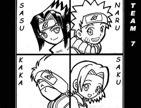Naruto Team 7 Lineart By Anneleen On Deviantart Naruto Squad 7 And 10