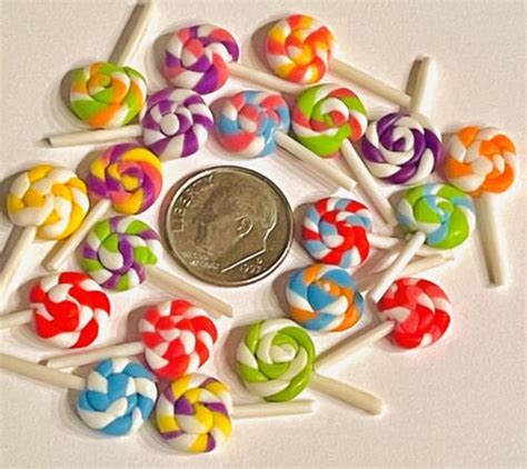 Dollhouse Miniature Food Lollipop Candy Lot 5 Assorted Swirl Etsy