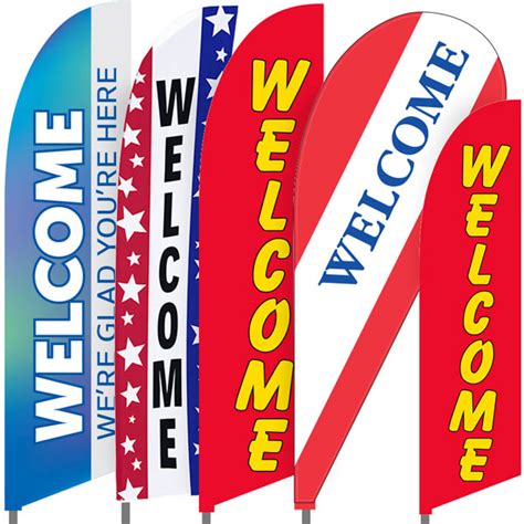 Bowflag Stock Design Welcome Feather Flag Banner Outdoor Feather Flag