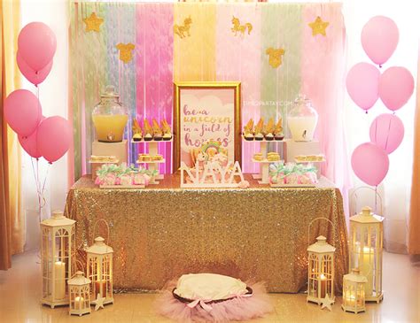 Candy table for a baby shower : Unicorns / Baby Shower "A Unicorn Themed Welcome Baby ...