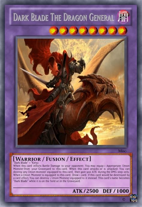 Dark Blade The Dragon General Advanced Card Design Yugioh Card