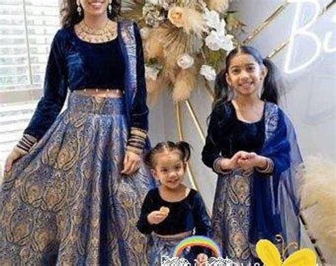 indian banarse brocade mother daughter combo lehenga dress etsy
