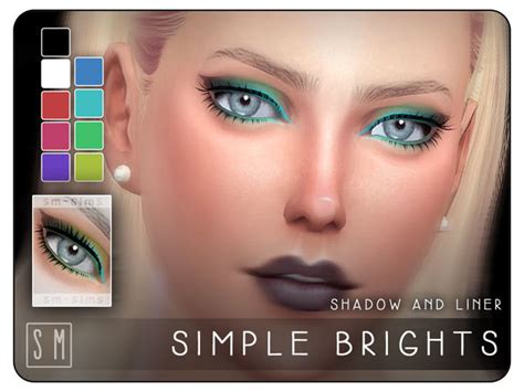Simple Brights Eyeliner And Shadow By Screaming Mustard At Tsr Sims 4