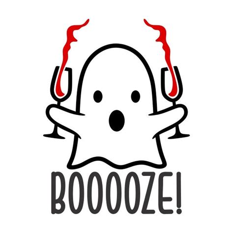 Booooze Booze Halloween Wine Ghost Cuttable Design Png Dxf Svg Etsy
