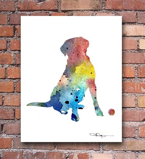 Labrador Retriever Abstract Watercolor Art Print Signed
