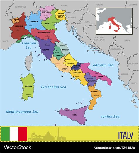 Italy Map Regions And Capitals Terza Georgine