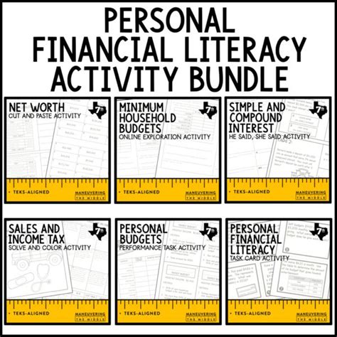 Personal Financial Literacy Activities For Middle School Financial