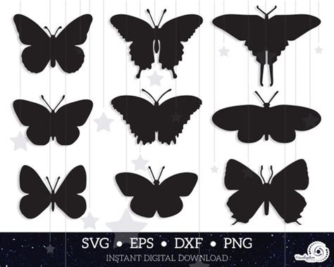 Eps Butterfly Svg Clipart Dxf Instant Download Silhouette Studio Cricut